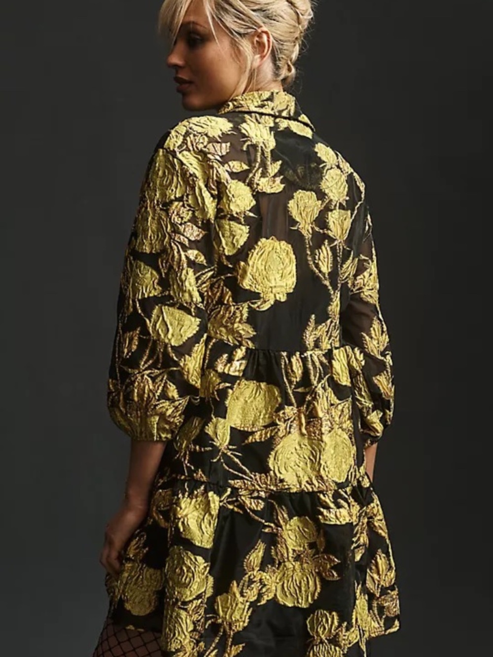 Anthropologie Maeve The Bettina Jacquard Mini Shirt Dress  NWT Sz M - Picture 2 of 14